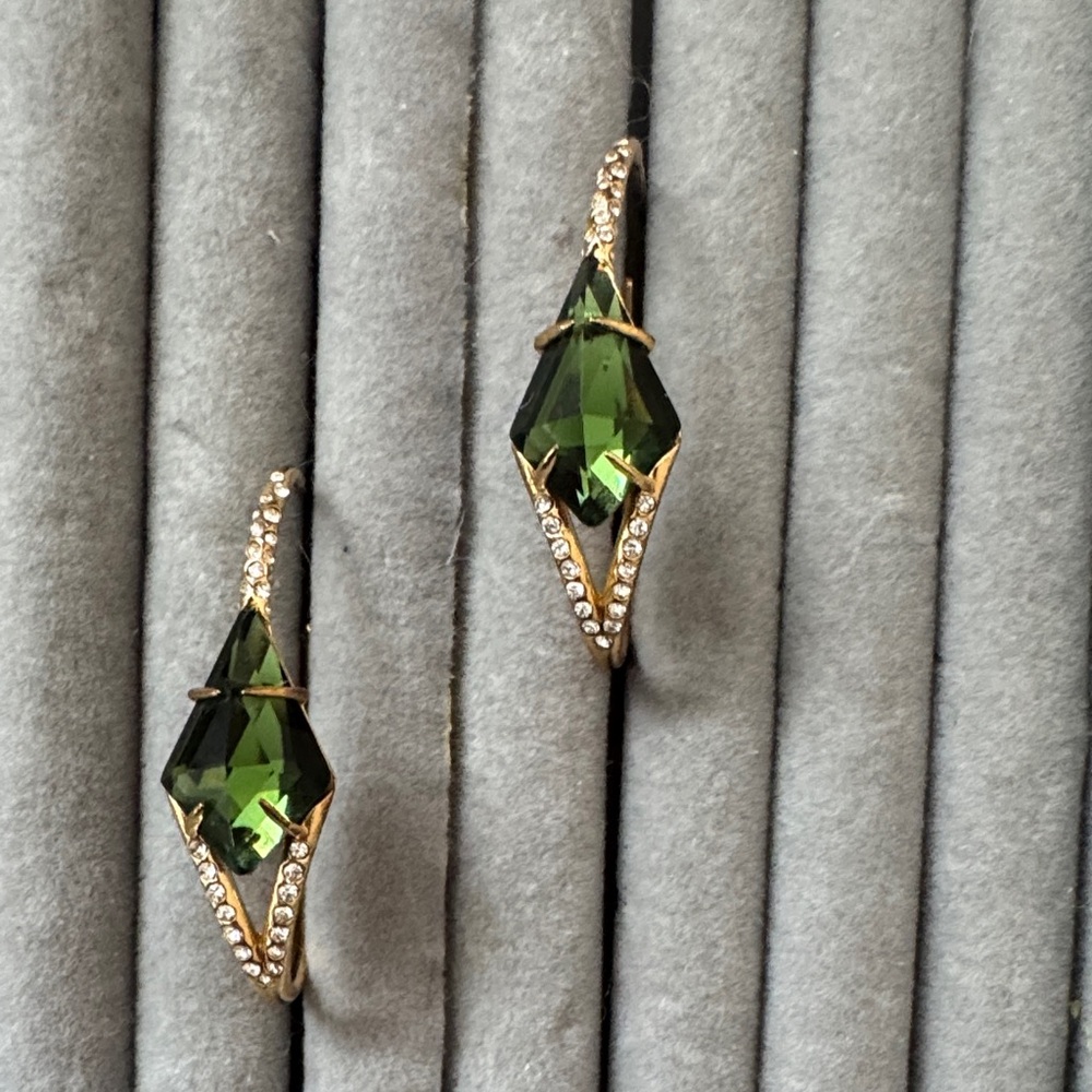 Alexis Bittar geometric crystal drop earrings ✨💚